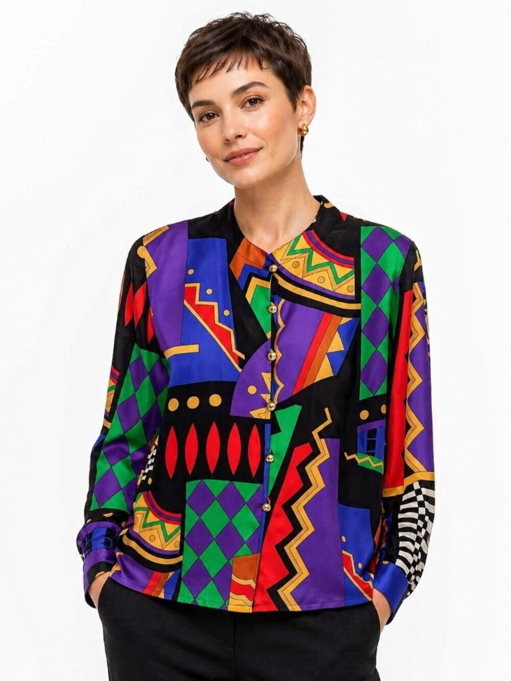 Vintage Louis Feraud Multicolor Silk Jacket